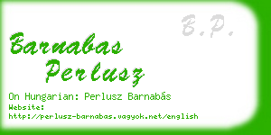 barnabas perlusz business card